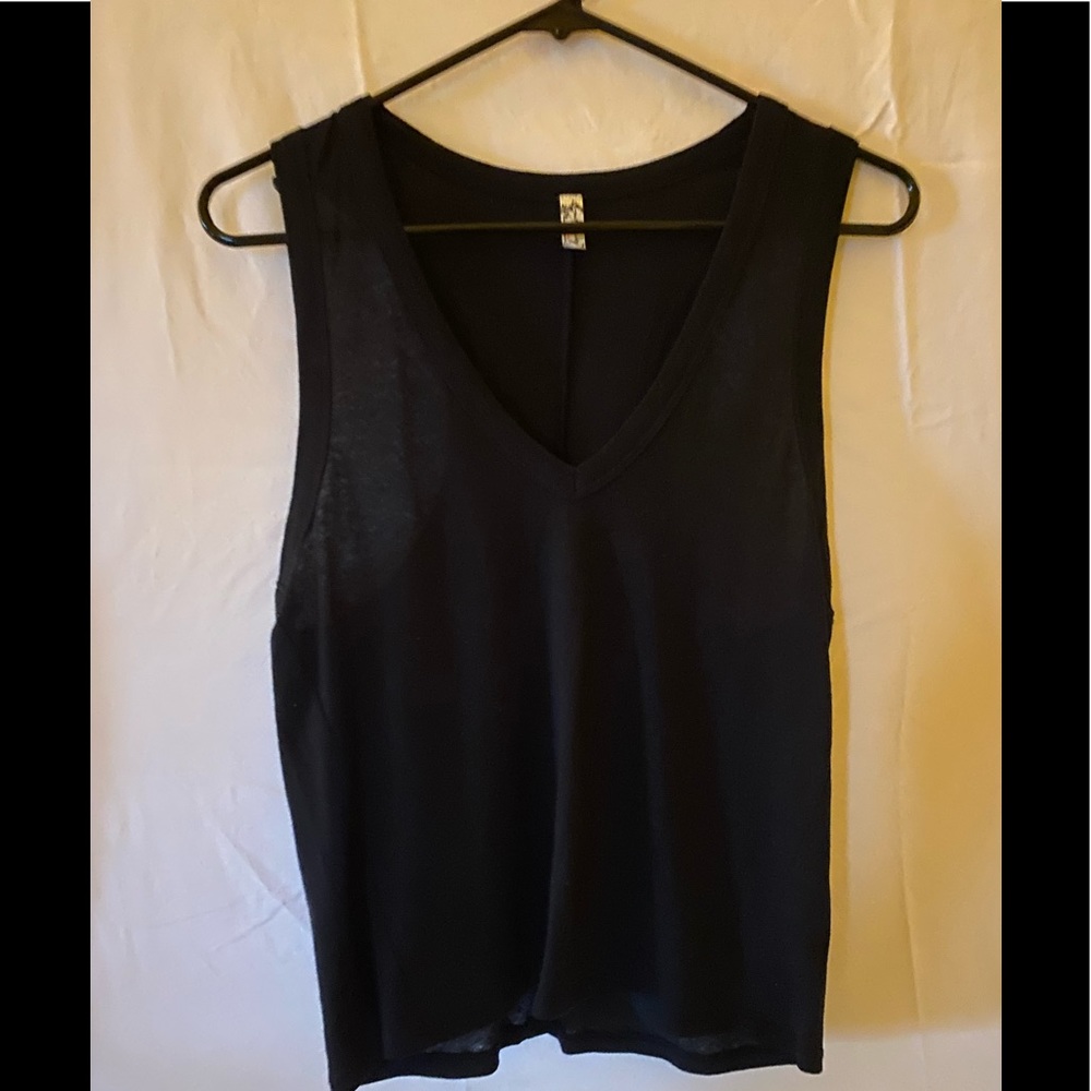 Black Free People tank top with slim back.